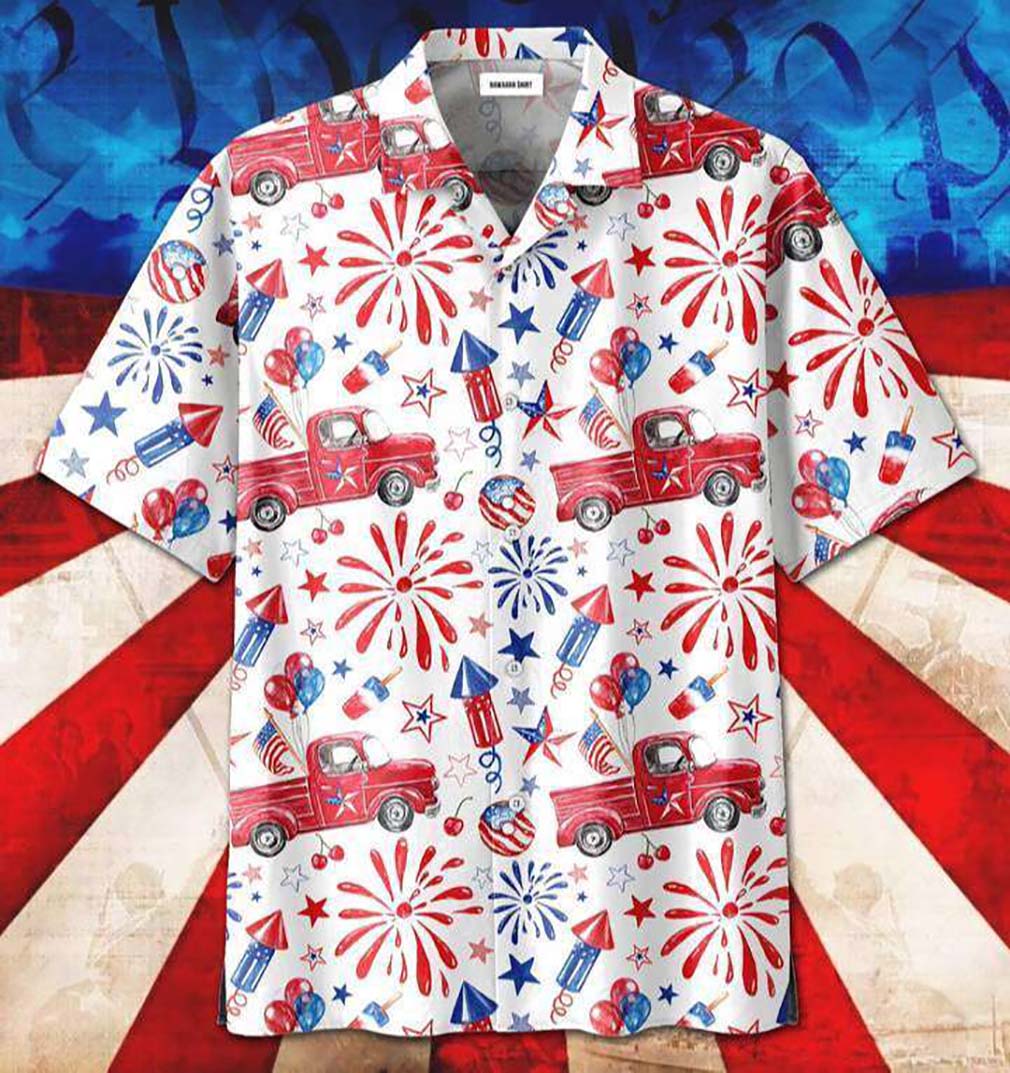 Happy 4th Of July Day Fireworks Hawaiian Shirt For Men Women