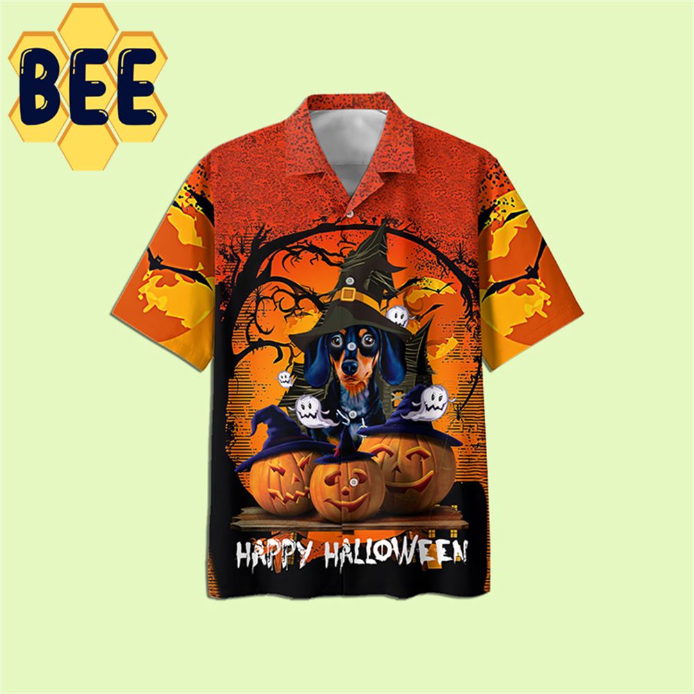 Happy Halloween Dachshund Dog Hawaiian Shirt-1