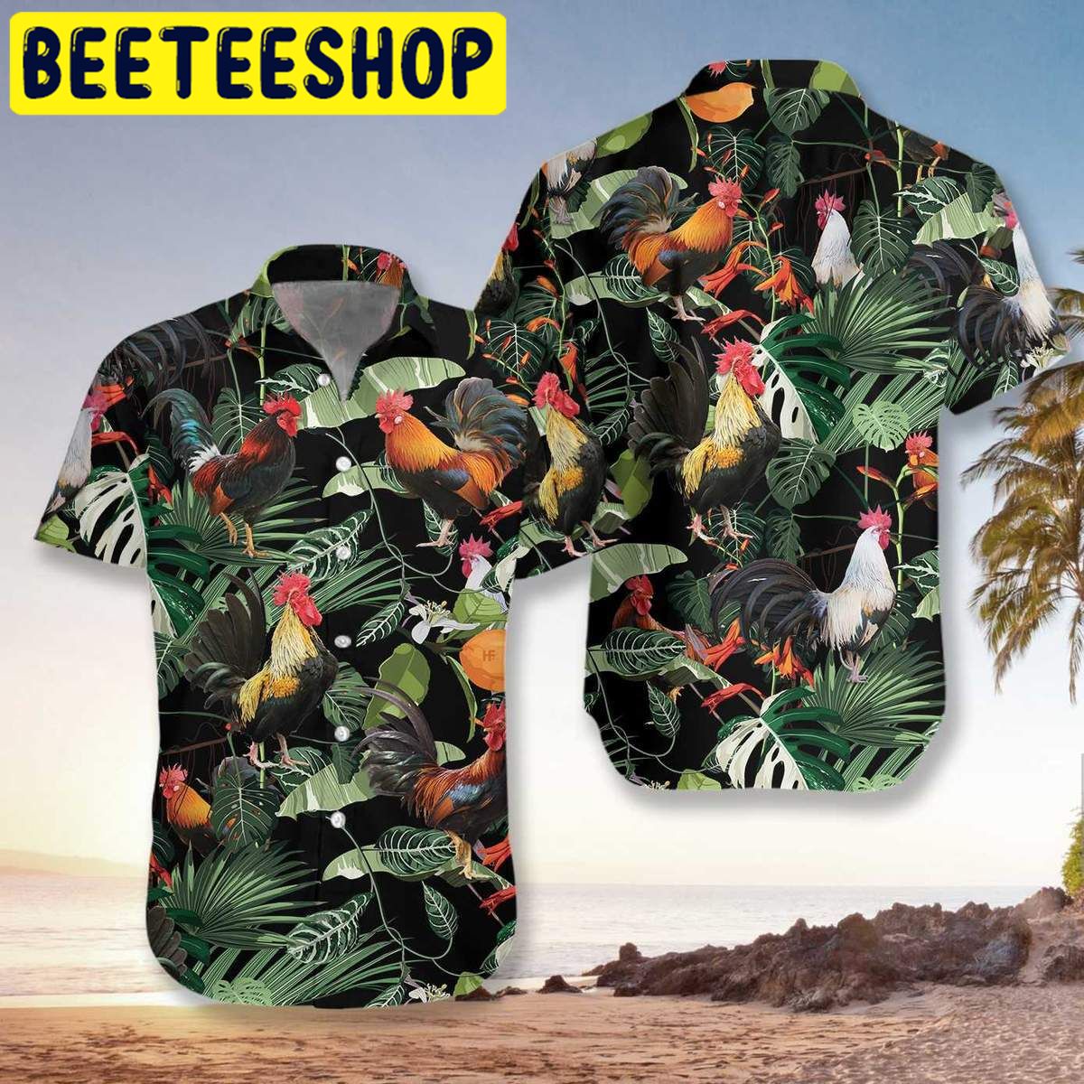 Happy Rooster Hawaiian Shirt-1