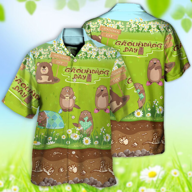 Happy Spring Day With Grass Flowers Hawaiian Shirt