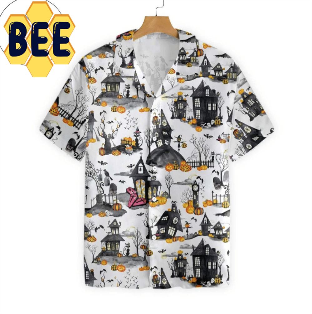 Haunted Houses Halloween Hawaiian Shirt-1