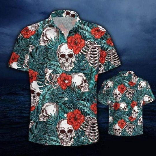 Hawaii Shirt – Floral Skull Summer Vibe Rose Tropical Hawaiian Aloha Shirt