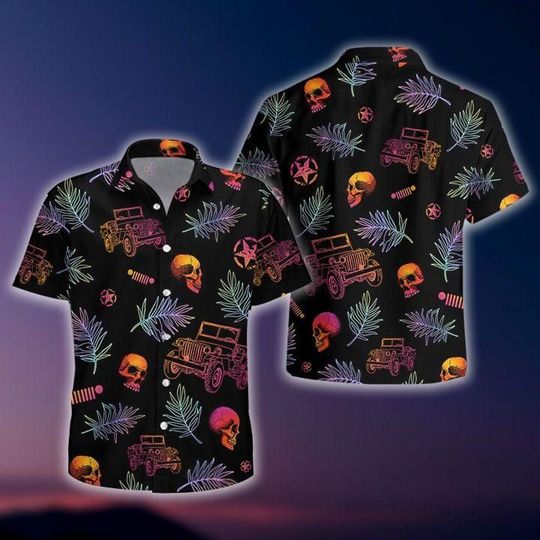 Hawaii Shirt – Jeep Skull Unisex Hawaiian Aloha Shirts