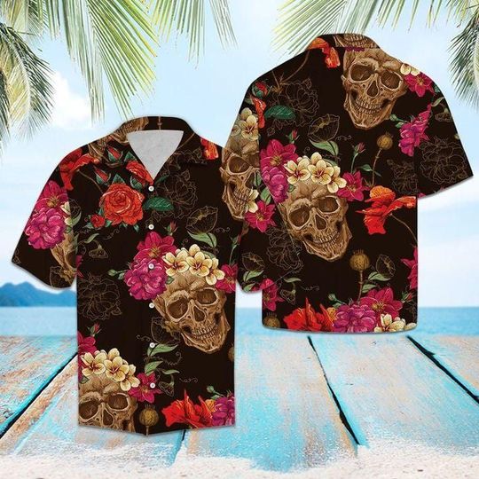 Hawaii Shirt – Skull Flower Hawaiian Aloha Shirts-zx0826-1