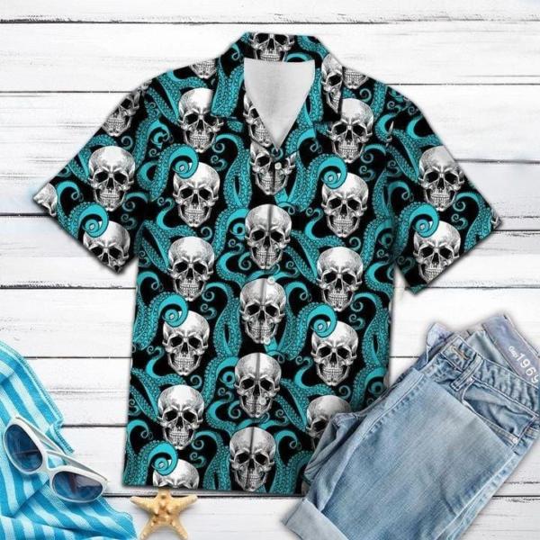 Hawaii Shirt – Skull Octopus Cool Hawaiian Aloha Shirt