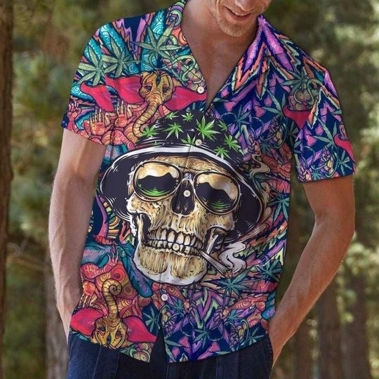 Hawaii Shirt – Skull Weed Tropical Hawaiian Aloha Shirts