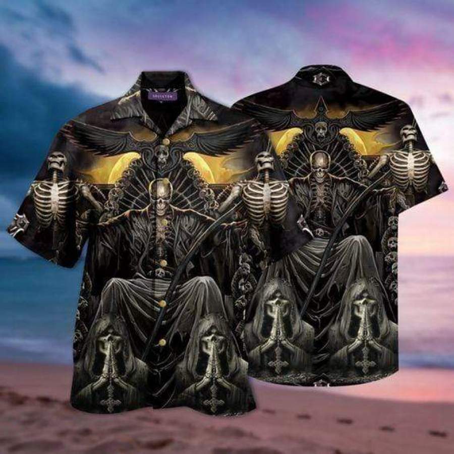 Hawaiian  Shirts Grim Reaper Dark Skull