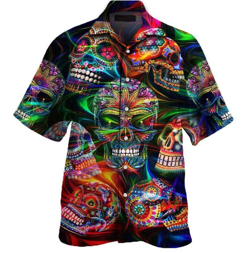 Hawaiian Aloha Shirt Made In Hawaii Amazing Sugar Skull