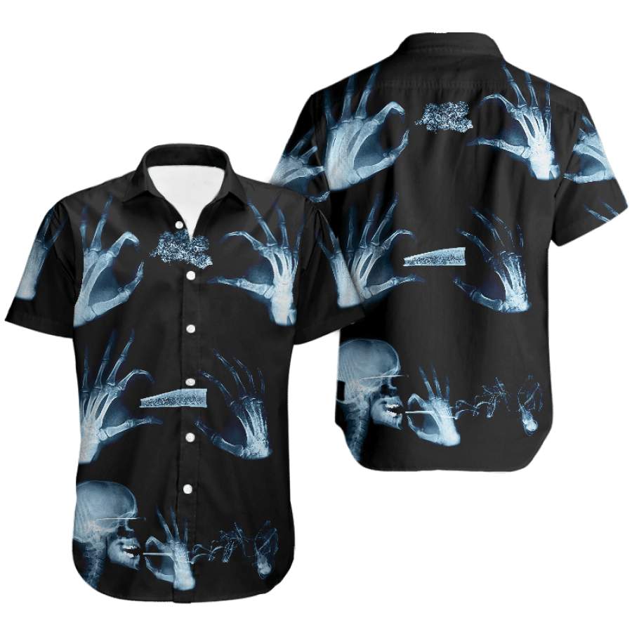 Hawaiian Aloha Shirt Skull