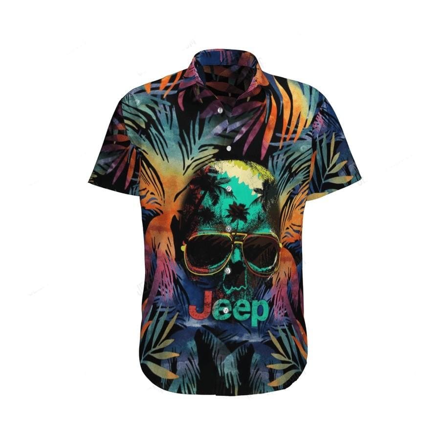 Hawaiian Aloha Shirts Jeep Skull Colorful