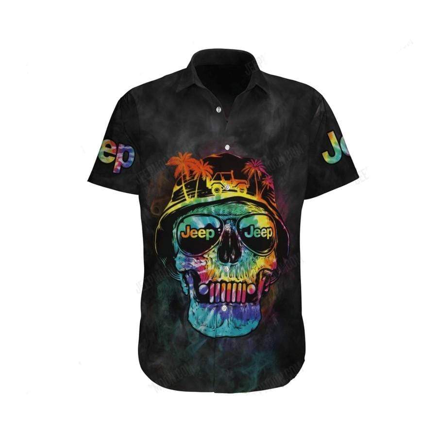 Hawaiian Aloha Shirts Jeep Skull Tie Dye-1