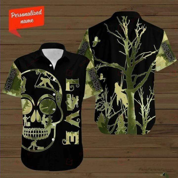 Hawaiian Aloha Shirts Skull Arborist Love-1