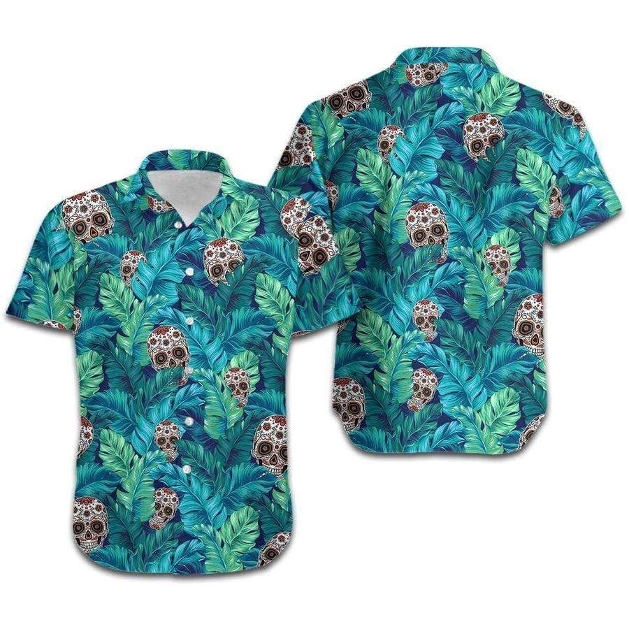 Hawaiian Aloha Shirts Skull Hippie Tropical Hawaiian Shirt For Men Hawaiian Shirt