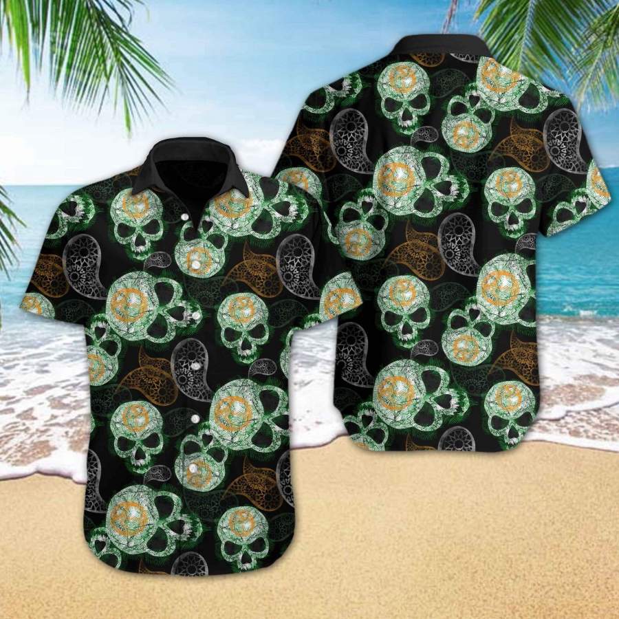 Hawaiian Aloha Shirts Skull Paisley