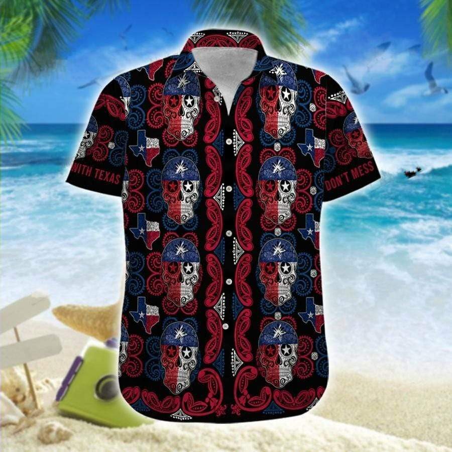 Hawaiian Aloha Shirts Skull Sugar Texas