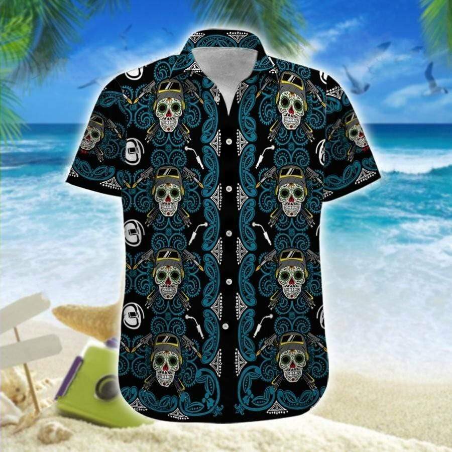 Hawaiian Aloha Shirts Skull Sugar Welder