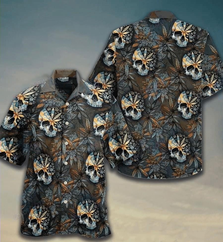 Hawaiian Aloha Shirts Skull Weed Get High Hawaiian Shirt