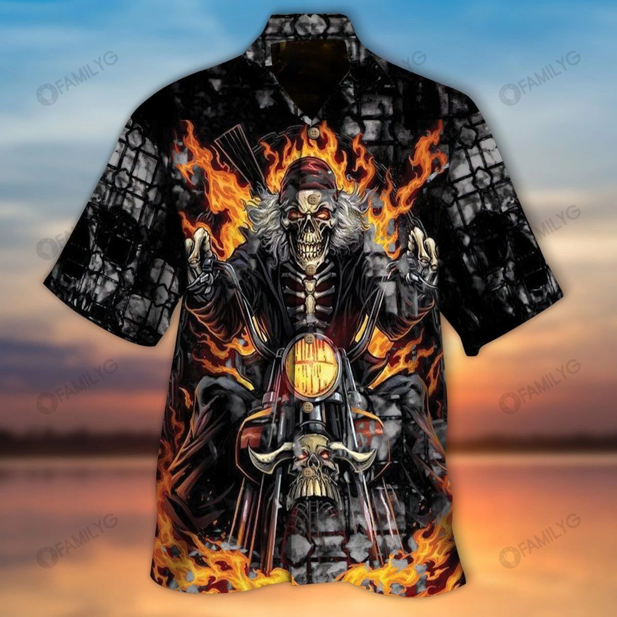 Hawaiian Motorcycle Shirts – Dirt Bike Accessories Crazy Skull Hawaiian Shirt