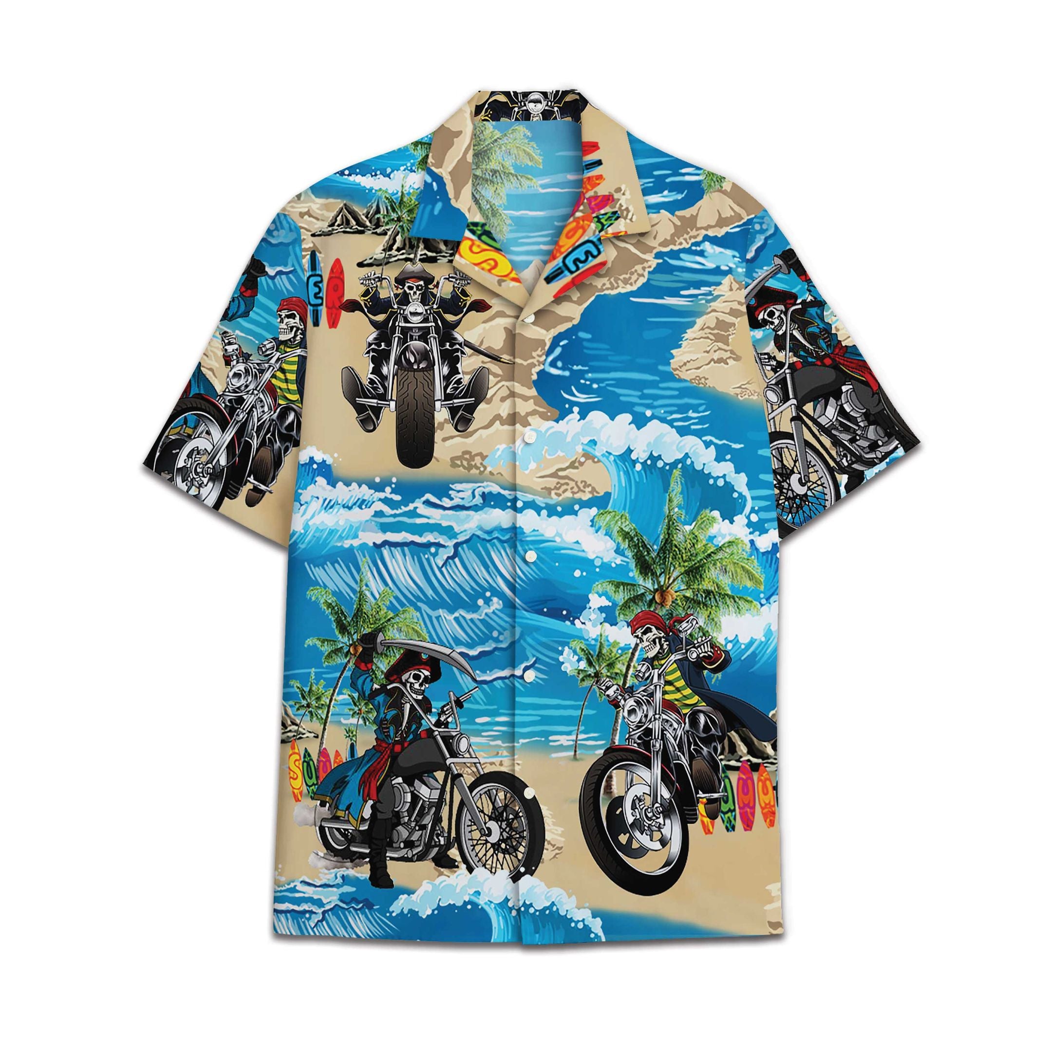 Hawaiian Shirt Motorcycle Skull Hawaiian Shirt For Men Hawaiian Shirt