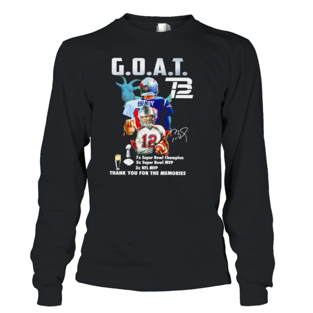 Tom Brady Goat Mvp Thank You For The Memories Signature Shirt