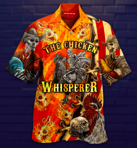 he Chicken Whisperer Skull Hawaiian Shirt