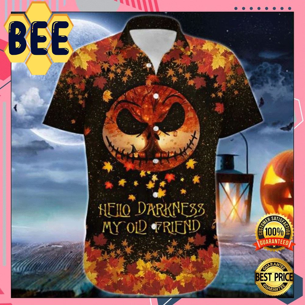 Hello Darkness My Old Friend Jack Skellington Halloween Hawaiian Shirt-1