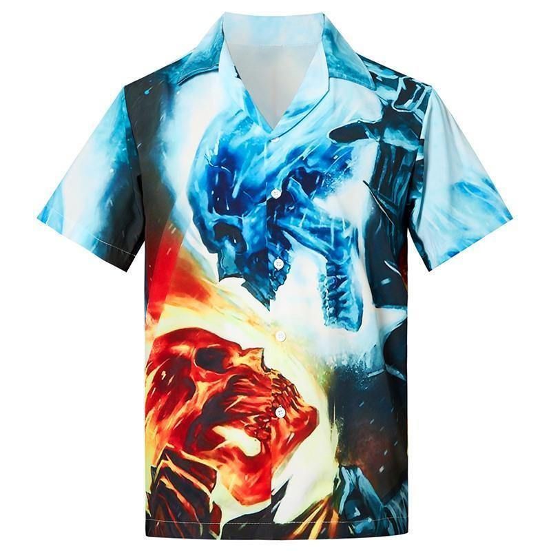 High Quality Mens Hawaiian Shirts Ugly Skull