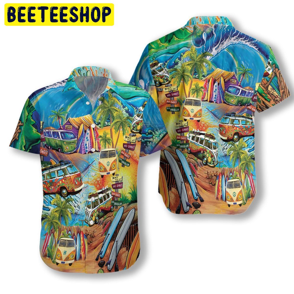 Hippie Bus Trending Hawaiian Shirt-1