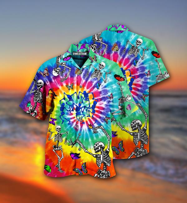 Hippie Skull Dancing With Butterfly Limited – Hawaiian Shirt