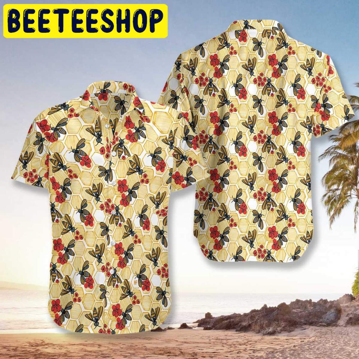 Honey Bee Hawaiian Shirt-1