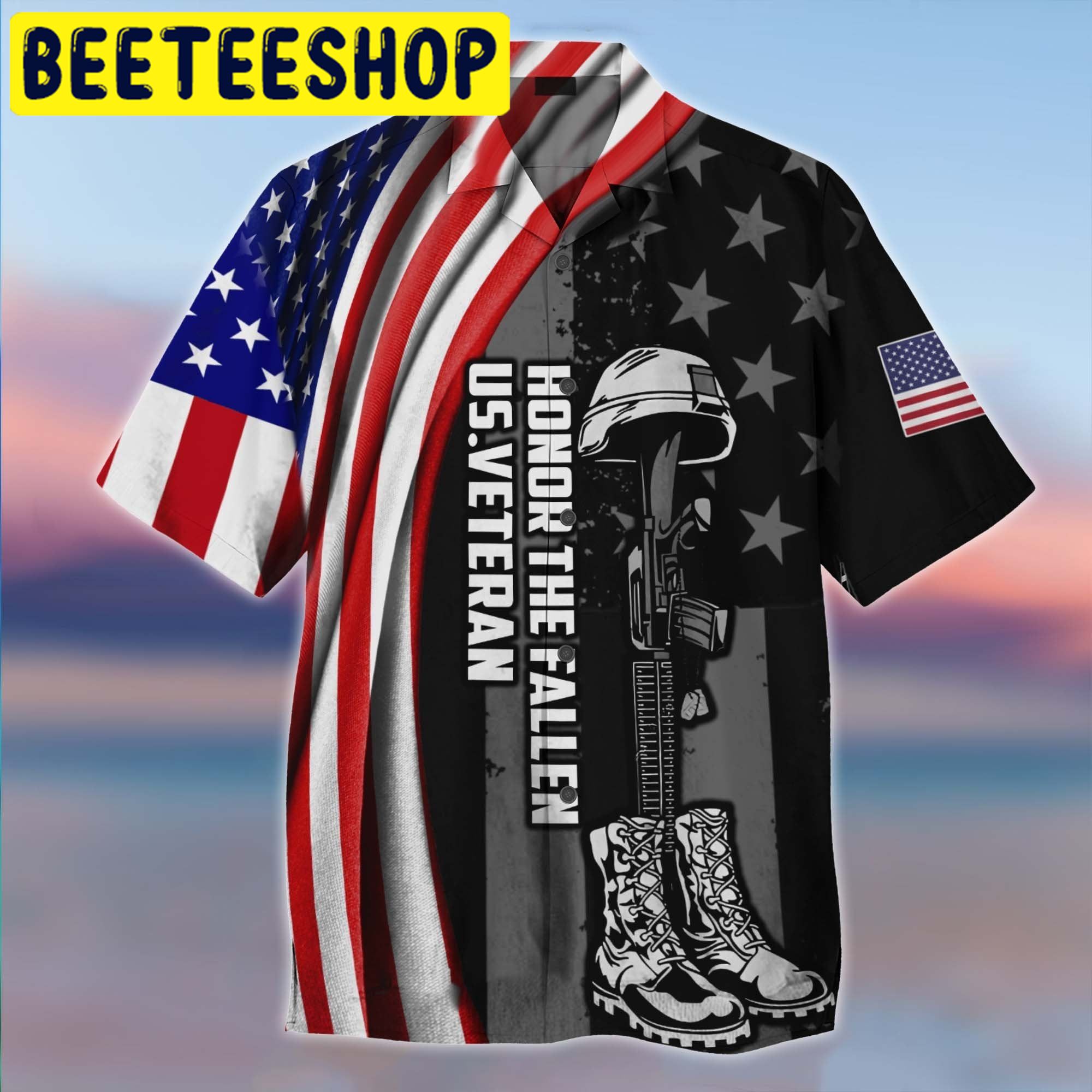 Honor The Fallen Us Veteran Hawaiian Shirt-1