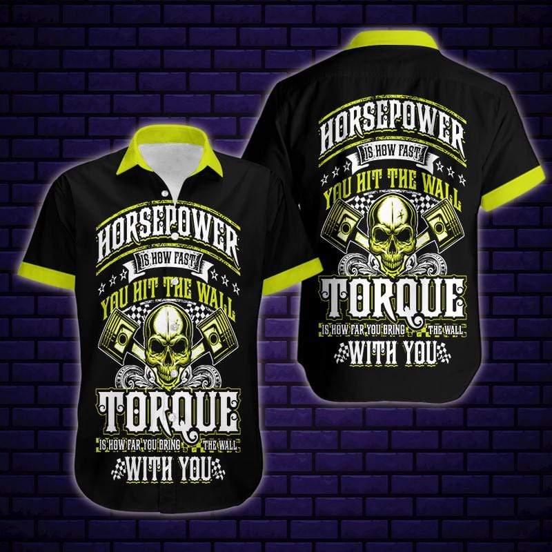 Horespower Is How Fast Skull Hawaiian Aloha Shirts