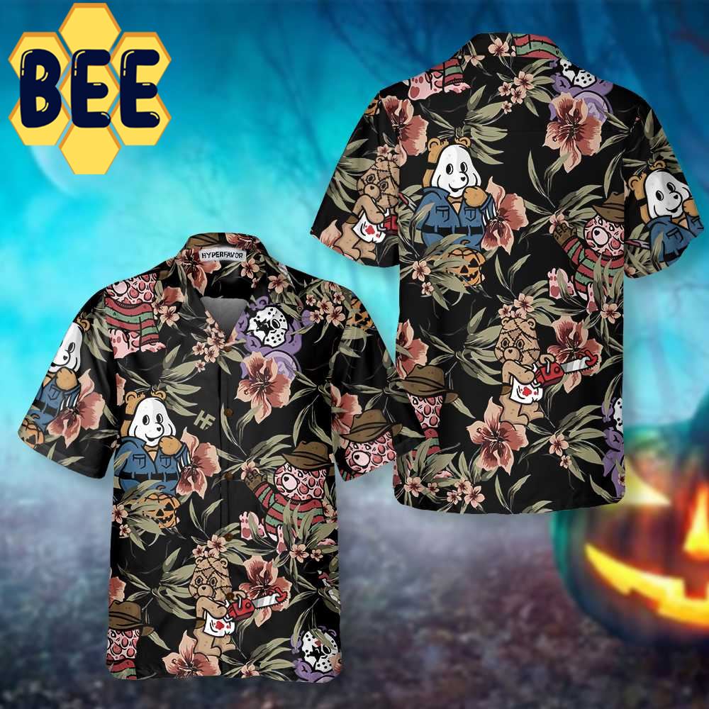 Horror Movie Characters Scare Dogs Halloween Hawaiian Shirt-1