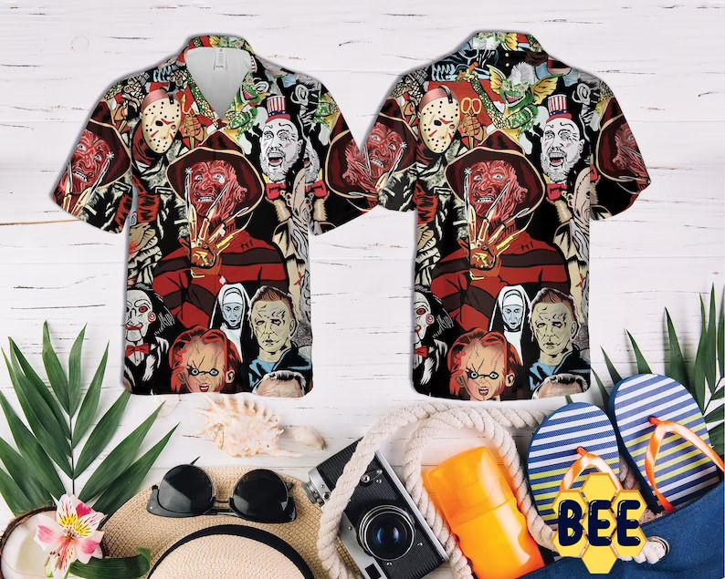 Horror Squad Tropical Halloween Trending Hawaiian Shirt-1