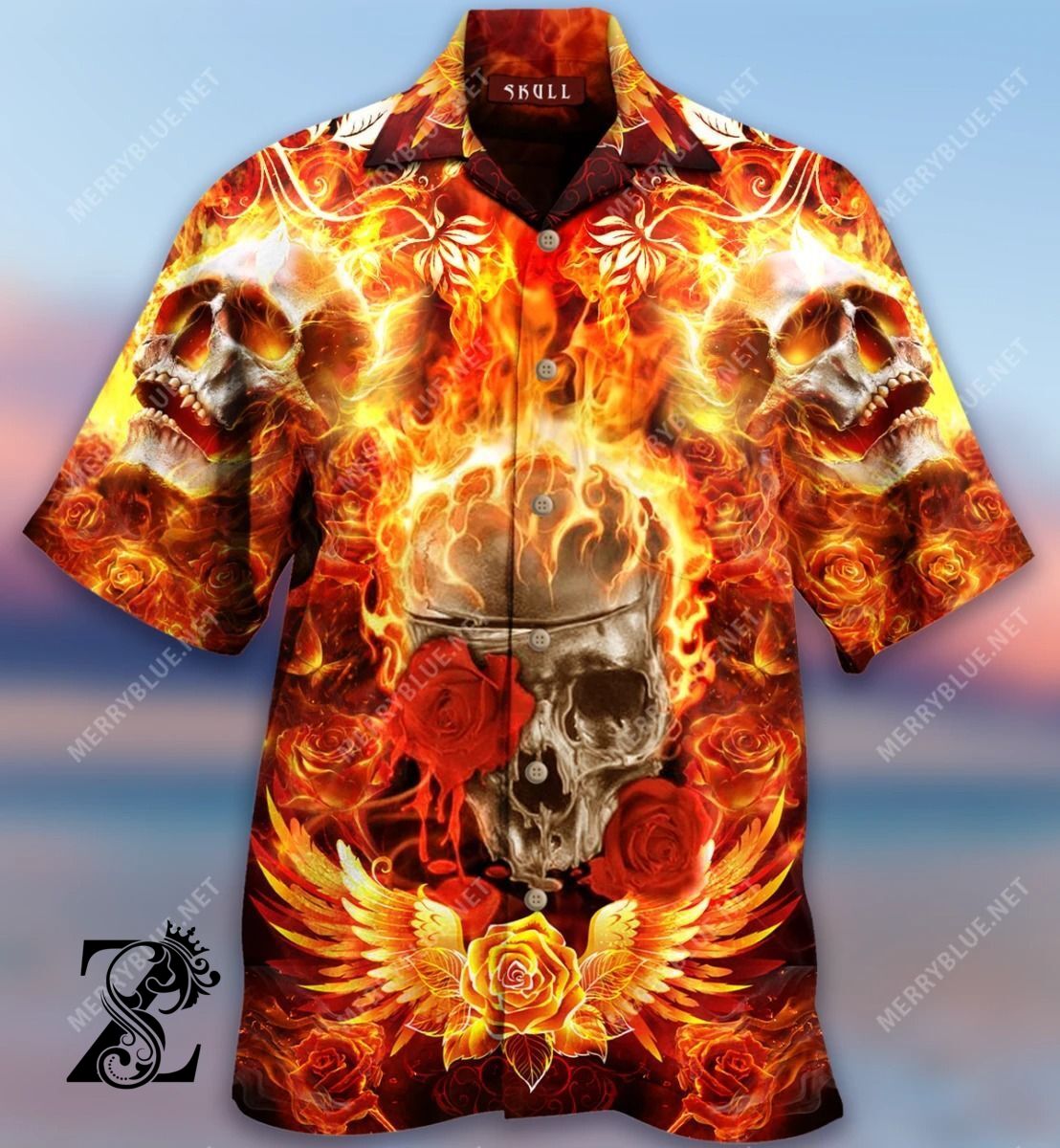 Hot Neon Octopus Skull Hawaiian Shirt 100% New