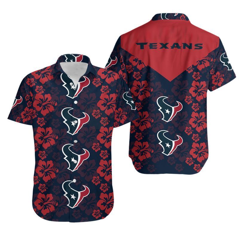 Houston Texans Flowers Hawaiian Shirt For Fans-1