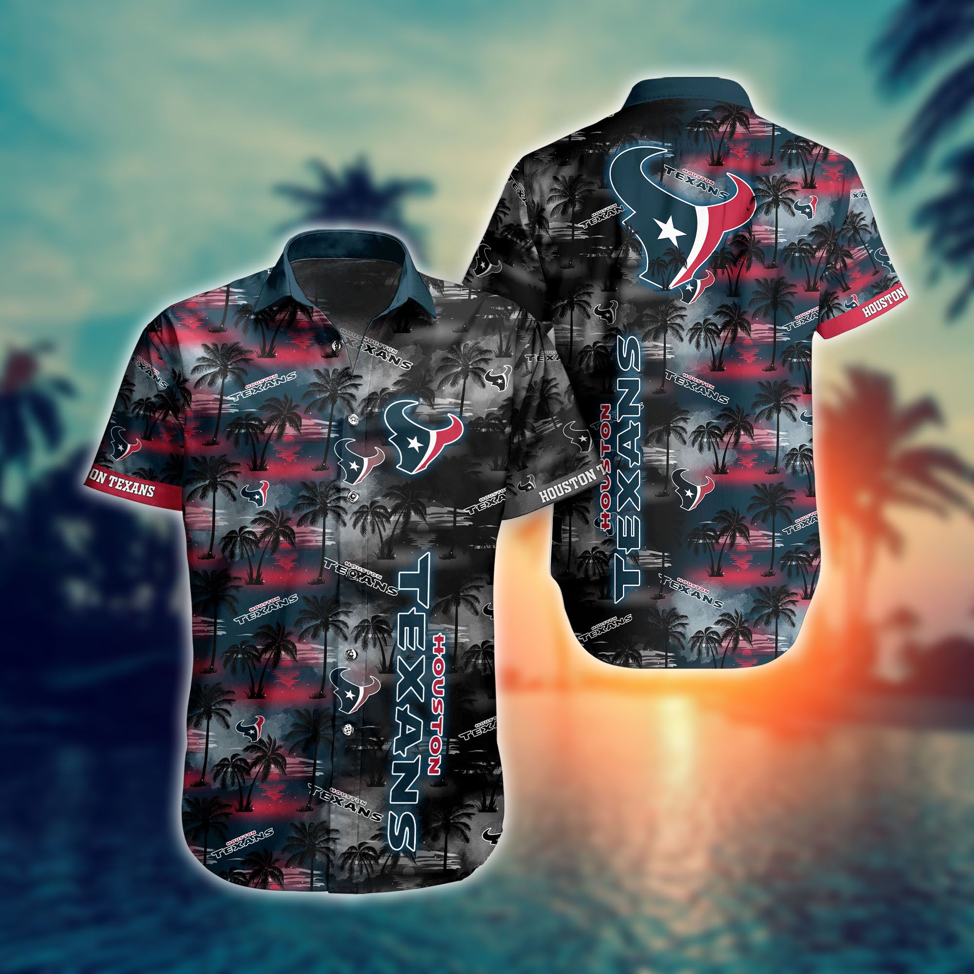 Houston Texans Nfl Hawaii Full 3d Shirts For Fans-1