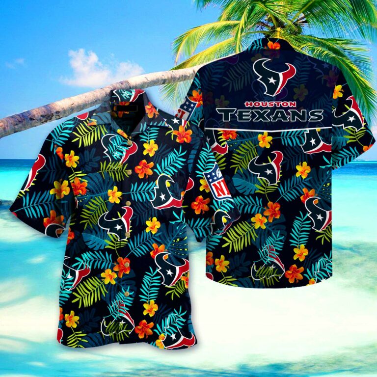 Houston Texans Nfl Hawaiian Shirt Short 3d For Fans-1