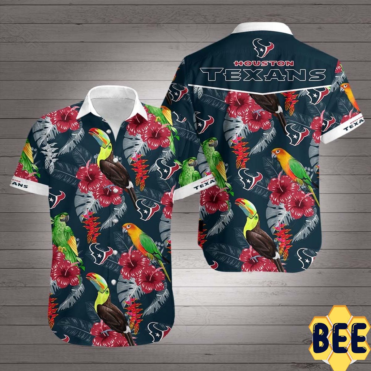 Houston Texans Tropical Flower Trending Hawaiian Shirt-1