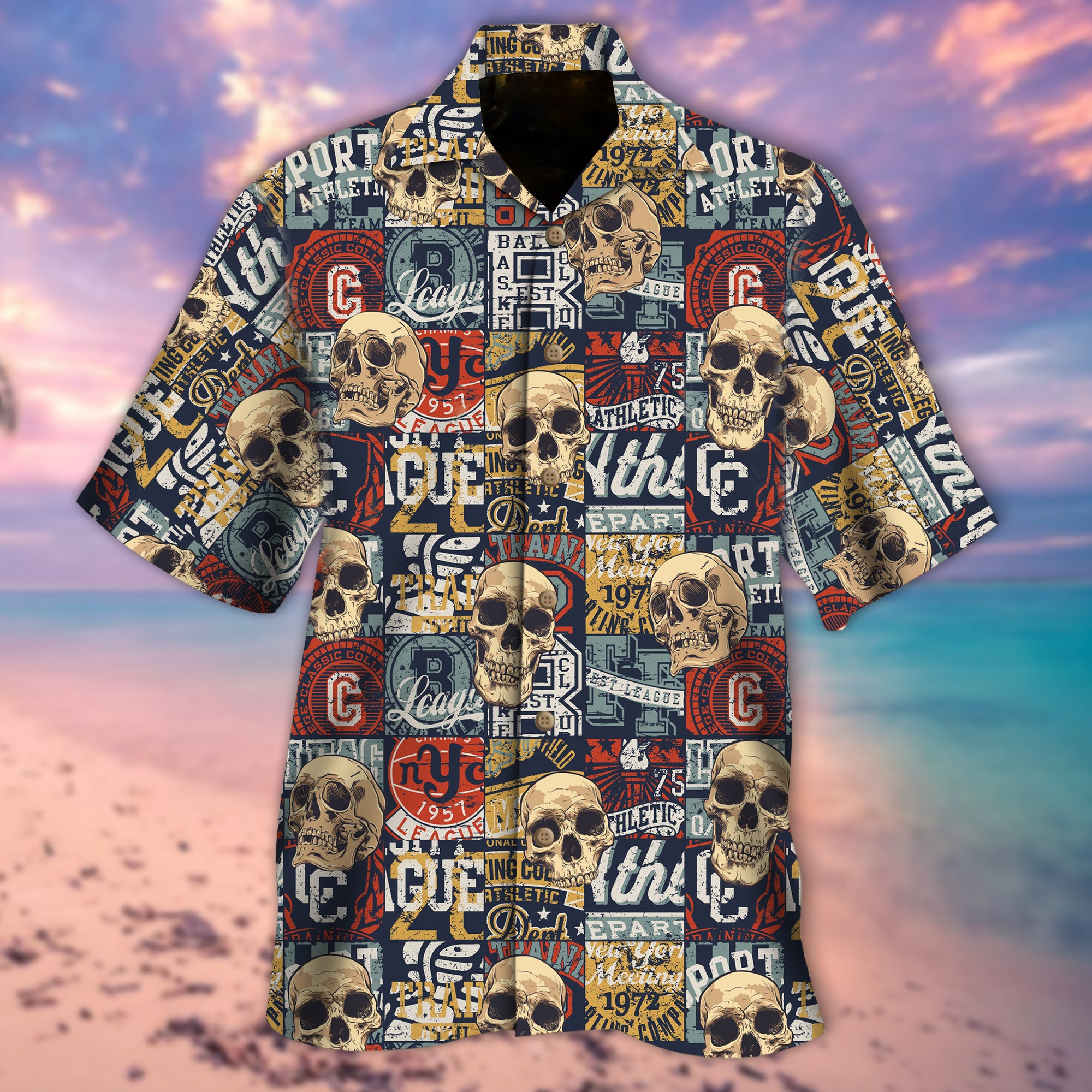 Human Skull Hawaiian Shirt – Kv35-1