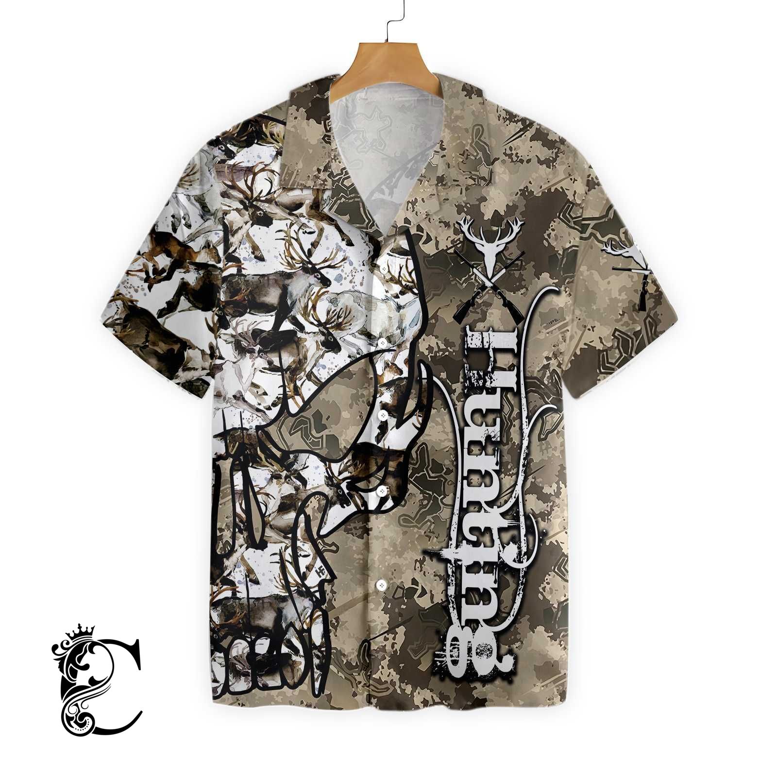 Hunting Camo And Skull Ez24 1701 Hawaiian Shirt