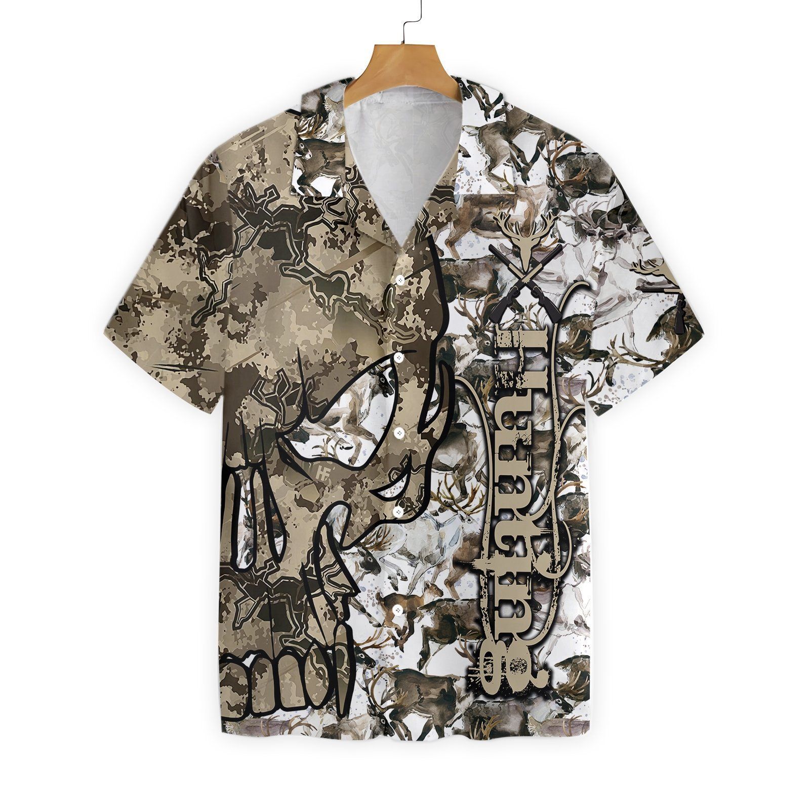 Hunting Skull Camo Texture Ez24 1701 Hawaiian Shirt-1