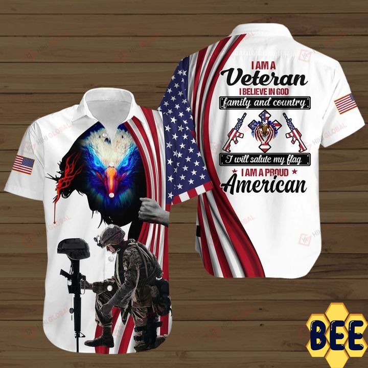 I Am A Veteran I Believe In God Family And Country Trending Hawaiian Shirt-1