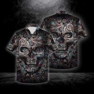 Illusion Skull Hawaiian Shirt Unisex Full Size Adult Colorful