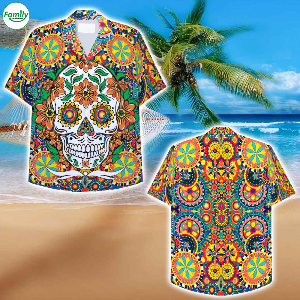 Indian Skull Hawaiian Shirt