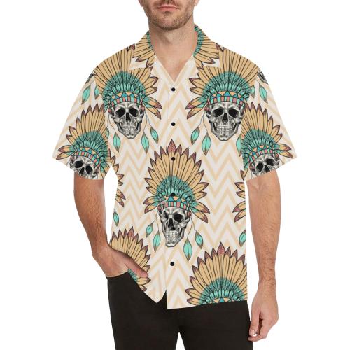 Indian Skull Pattern Hawaiian Shirt