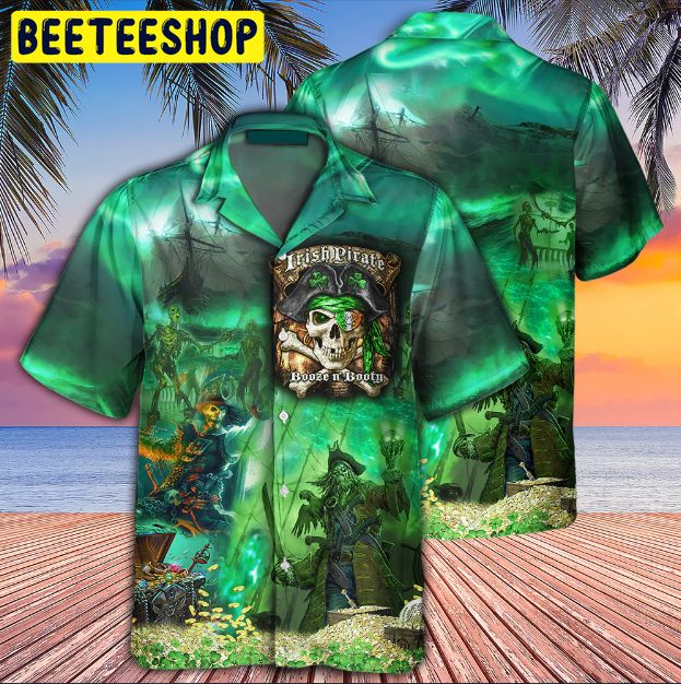 Irish Pirate Booze And Booty Trending Hawaiian Shirt-1