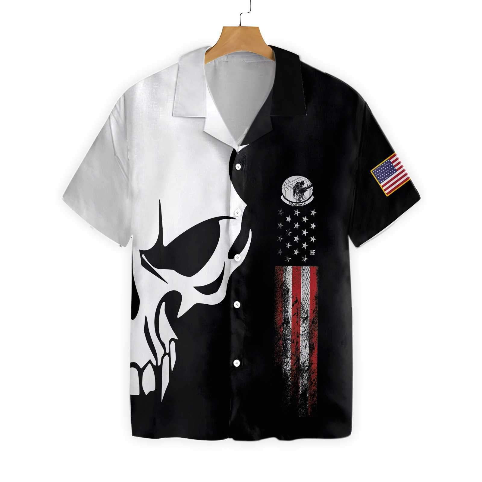 Ironworker Proud Skull Ez12 0902 Hawaiian Aloha Shirts Aloha Shirt