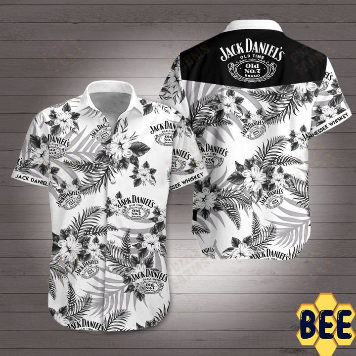 Jack Daniels Tropical Flower Trending Hawaiian Shirt-1