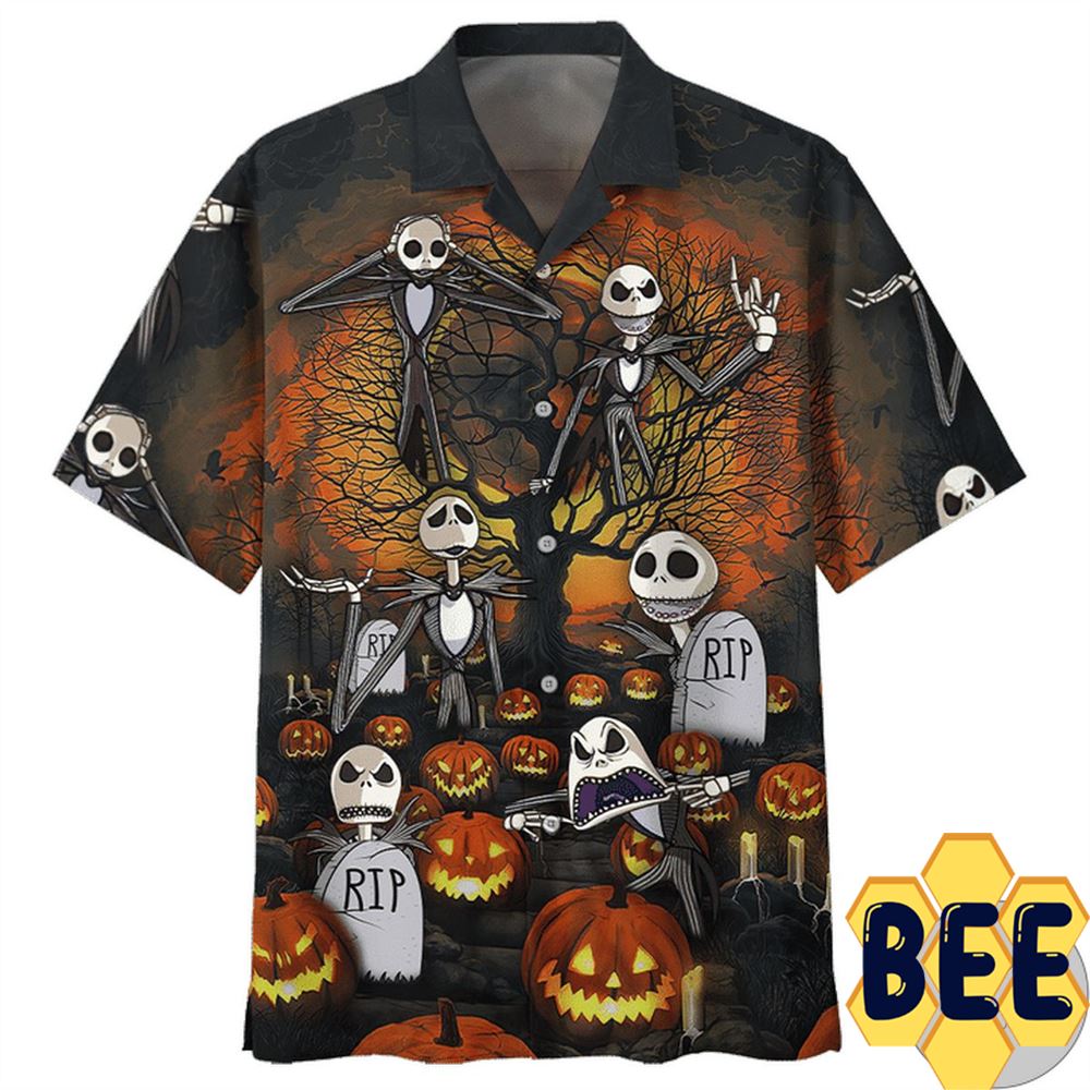 Jack Skellington Halloween Hawaiian Shirt-1